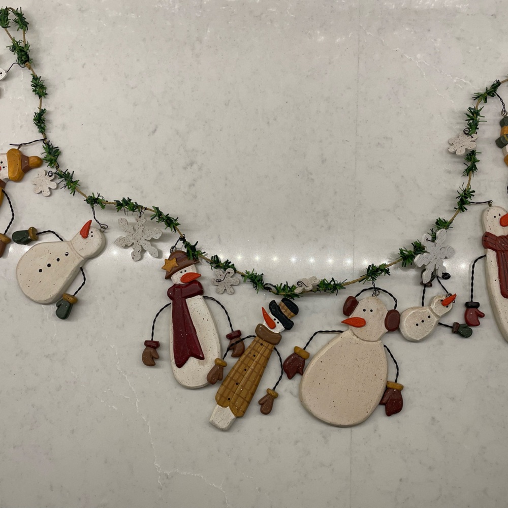 Wooden Snowman Garland